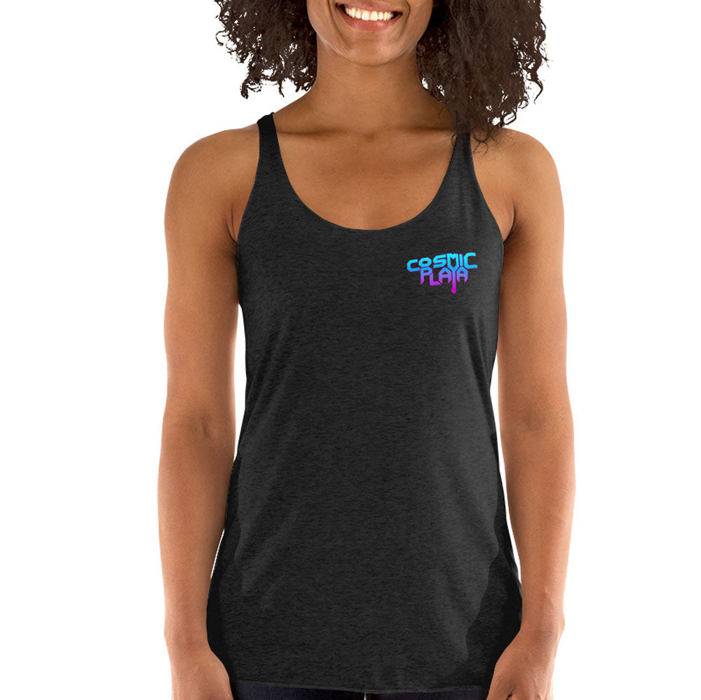 Womens Tank Top Black Cosmic Playa